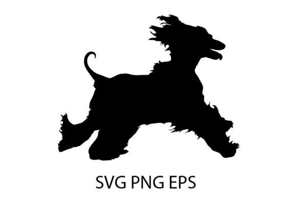 Afghan Hound Runs Dog Silhouette Breeds