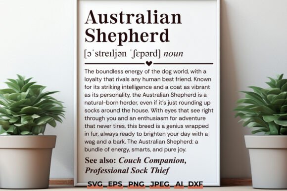 Australian Shepherd Definition Art Print