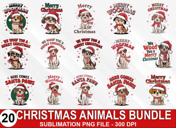 Christmas Animals Sublimation Bundle