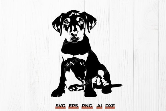 Doberman Puppy Silhouette – SVG Cut File