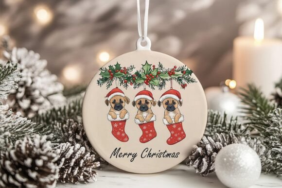 Golden Retriever Puppies Xmas Ornament