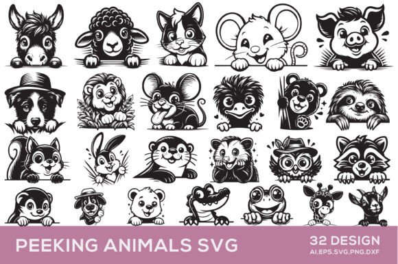 Peeking Animal SVG PNG Bundle Review
