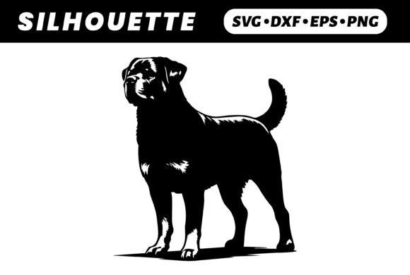 Rottweiler Silhouette Strong, SVG, EPS